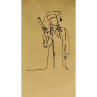 Girl Graduate Line Art