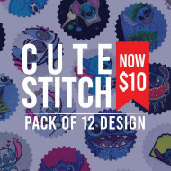 Cute Stitch Embroidery Pack of 12