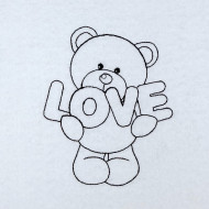 Teddy Bear Love Line Art