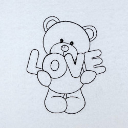 Teddy Bear Love Line Art