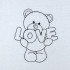 Teddy Bear Love Line Art