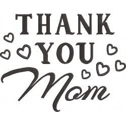 Thank you Mom Embroidery Design