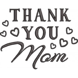 Thank you Mom Embroidery Design