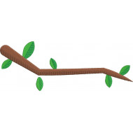 Tree Branch With Green Leaves Embroidery Design