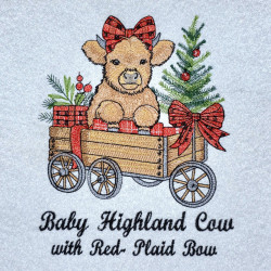 Christmas Baby Highland Cow Cart