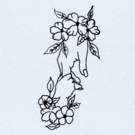 Floral Hands Line Art