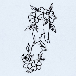 Floral Hands Line Art