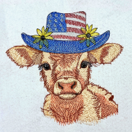 Patriotic Highland Cow 