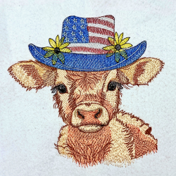 Patriotic Highland Cow 