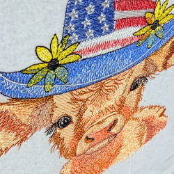 Patriotic Highland Cow 