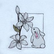 Lillies With Bunny Frame 