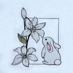 Lillies With Bunny Frame 