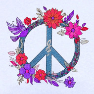Musical Peace Floral Sign