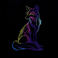 Colorful Fox Line Art