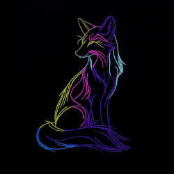 Colorful Fox Line Art