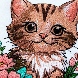 Floral Kitten In Basket