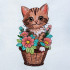 Floral Kitten In Basket