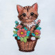 Floral Kitten In Basket Floral Kitten In Basket
