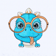 Funny Dino With Glasses