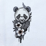 Panda And Floral Blooms