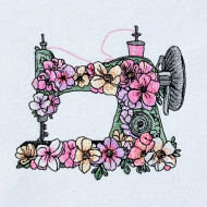 Floral Sewing Machine