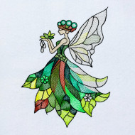 Stained Glass Green Fairy