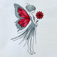 Stained Glass Red Wings Fairy