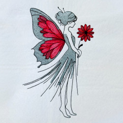 Stained Glass Red Wings Fairy