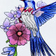 Hummingbird On Flowers 