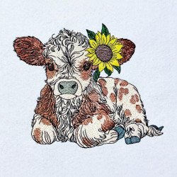Sunflower Baby Highland Cow
