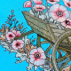 Floral Wooden Wheelbarrow