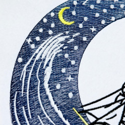 Starry Night Moon With Ship - Free in July Value Pack
