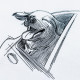 Puppy In The Wind Sketch Art