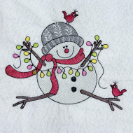 Snowman With Christmas Lights