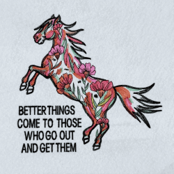 Floral Horse With Motivational Quote