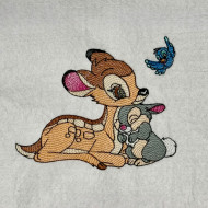 Baby Deer With Rabbit And Bird