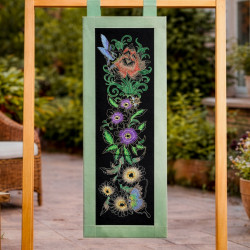 Floral Garden Black Panel Embroidery Designs