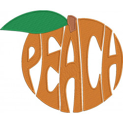 Peach Word Art Embroidery Design 