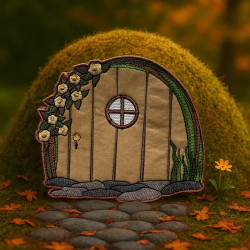 Garden Fairy Door ITH Mug Rug