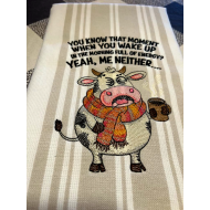 Tired Morning Funny Cow Saying 