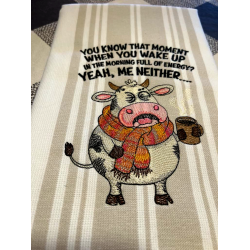 Tired Morning Funny Cow Saying 