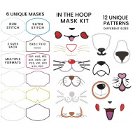 Mask Kit - 12 Cartoon Patterns + 6 Mask Frames