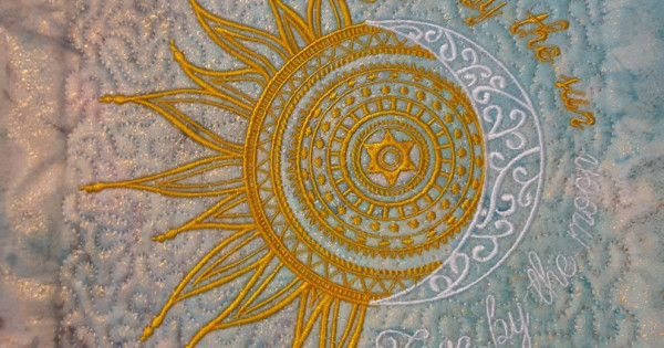 Live by the sun, Love by the moon. Made for self. Inspired by similar pin. Gold  puffy paint.