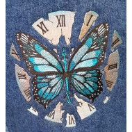 Broken Clock with Butterfly