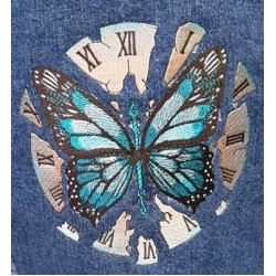 Broken Clock with Butterfly