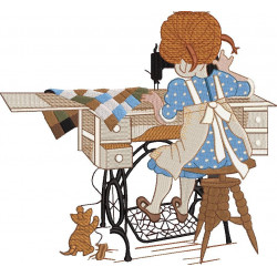 Girl Sewing Machine