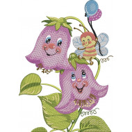 Happy Flower And Bee