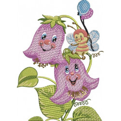 Happy Flower And Bee