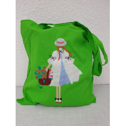 Girl Holding A Flower Basket