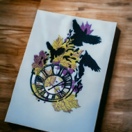 Fall Birds Clock Art